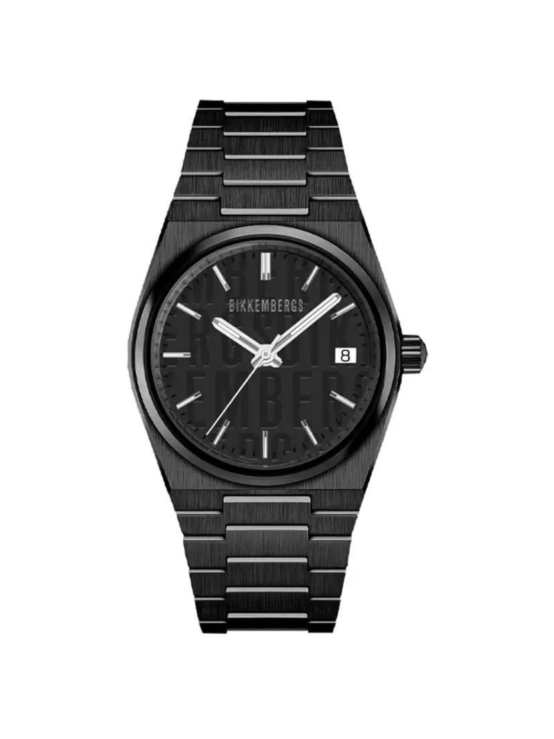 orologio cassa in acciaio 40mm black cinturino nero