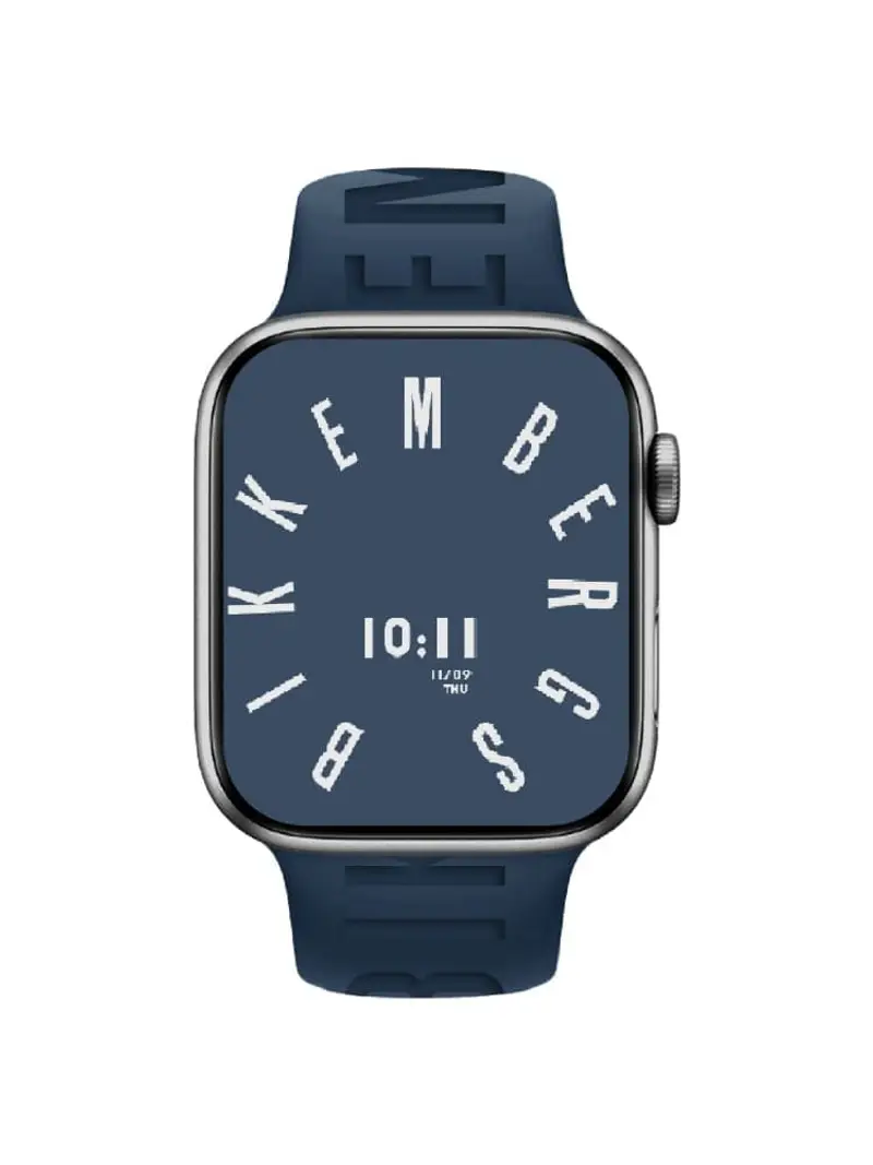 orologio cassa silver 43mm x 38mm cinturino blu