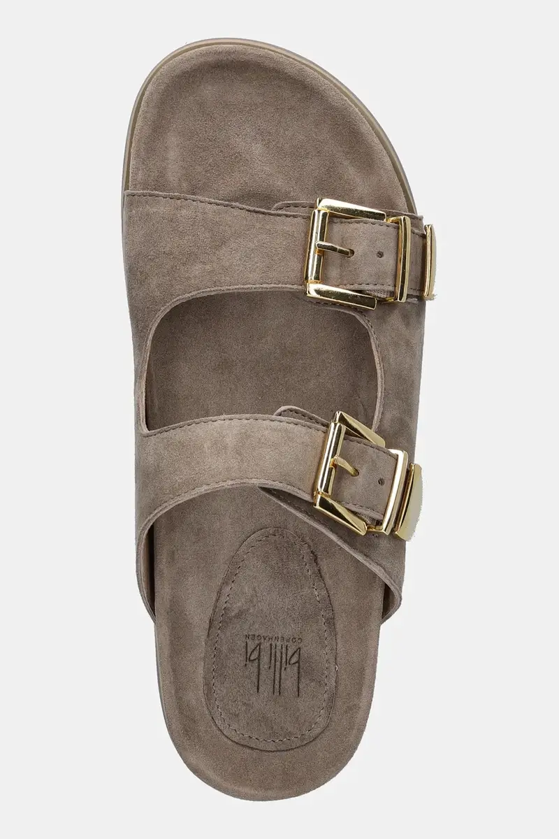 ciabatte slide in camoscio donna colore beige A8621 miniatura 4