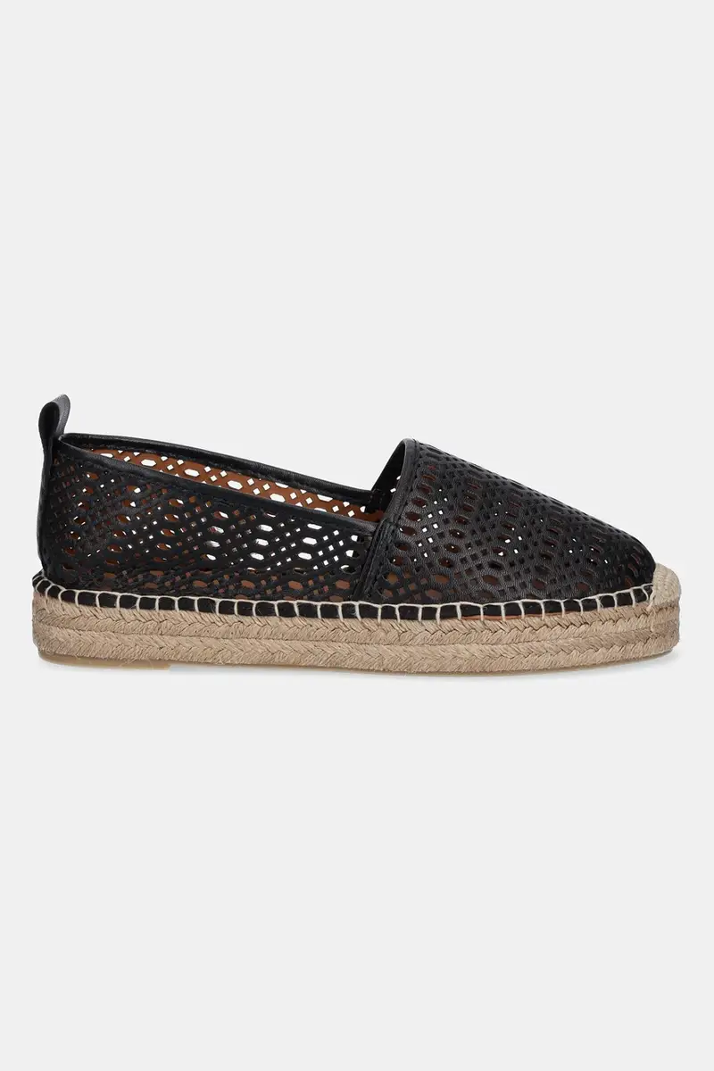 espadrillas in pelle colore nero A8602 miniatura 2