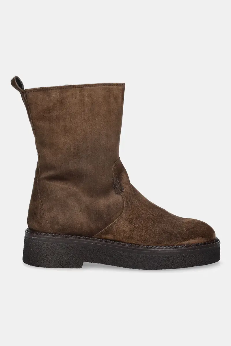 stivaletti alla caviglia in camoscio donna colore marrone A9122 555 miniatura 2