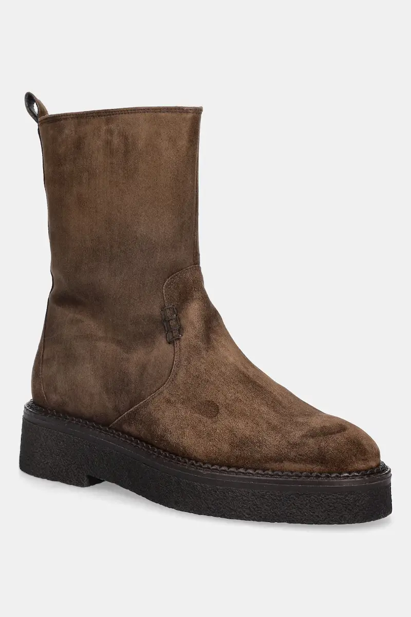 stivaletti alla caviglia in camoscio donna colore marrone A9122 555
