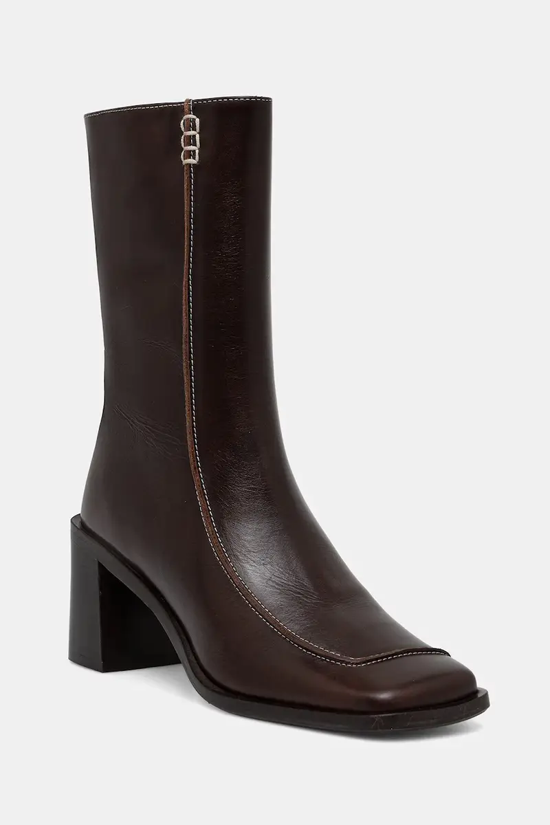 stivaletti alla caviglia in pelle donna colore marrone A9265 886