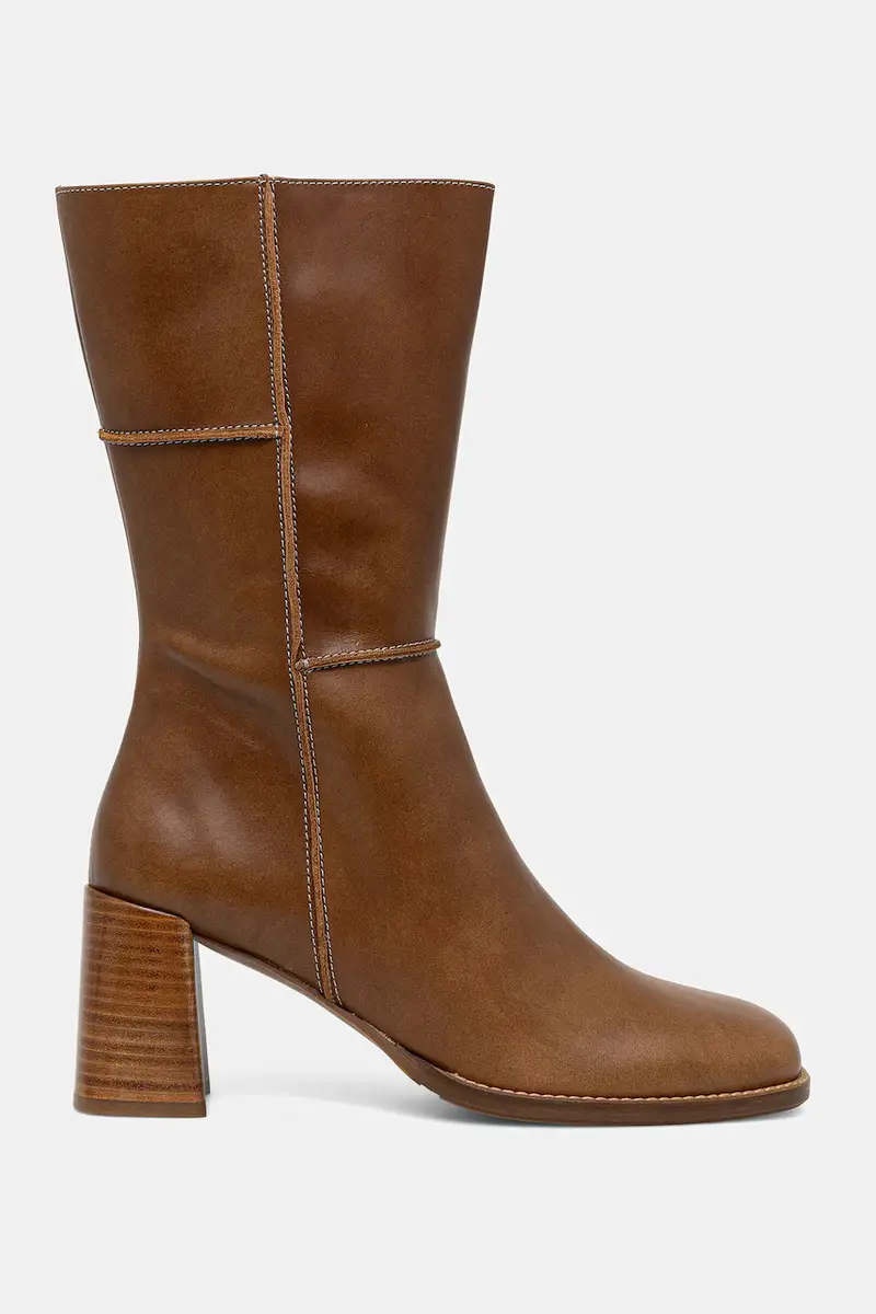 stivaletti alla caviglia in pelle donna colore marrone A9295 884 miniatura 2