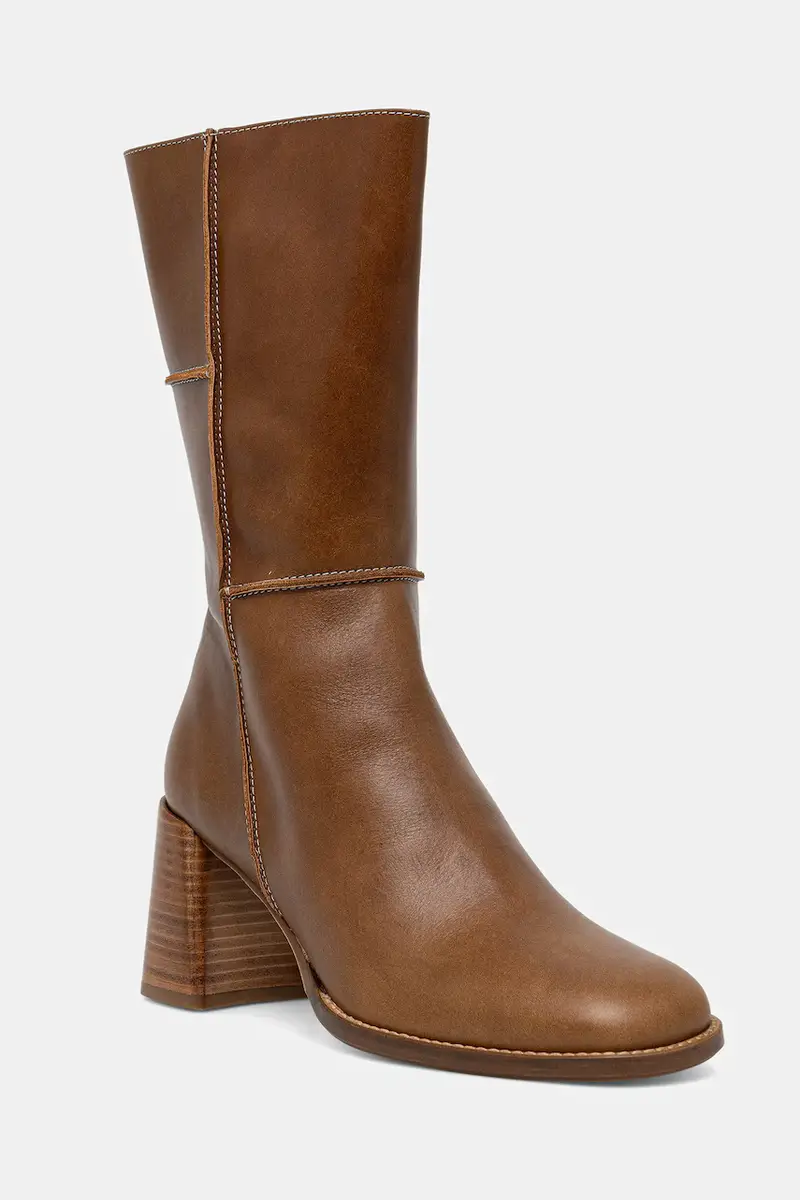 stivaletti alla caviglia in pelle donna colore marrone A9295 884