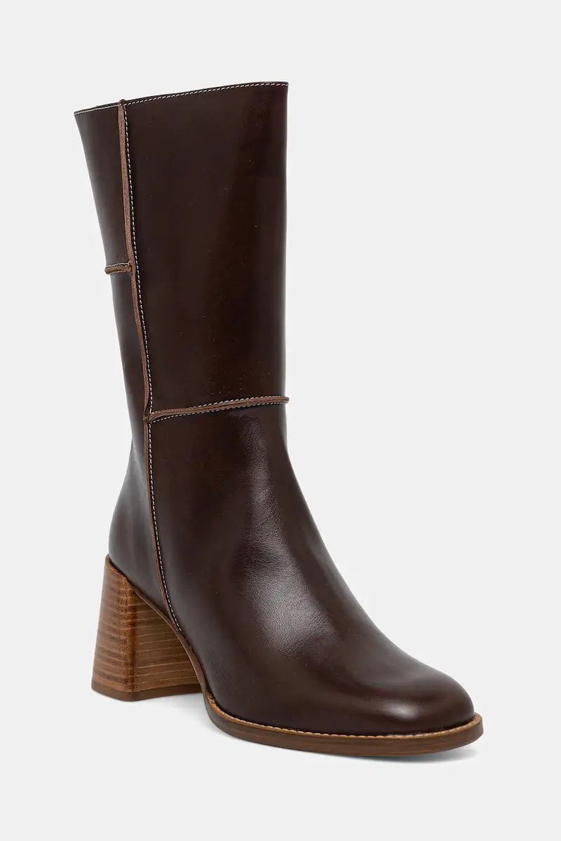 stivaletti alla caviglia in pelle donna colore marrone A9295 886