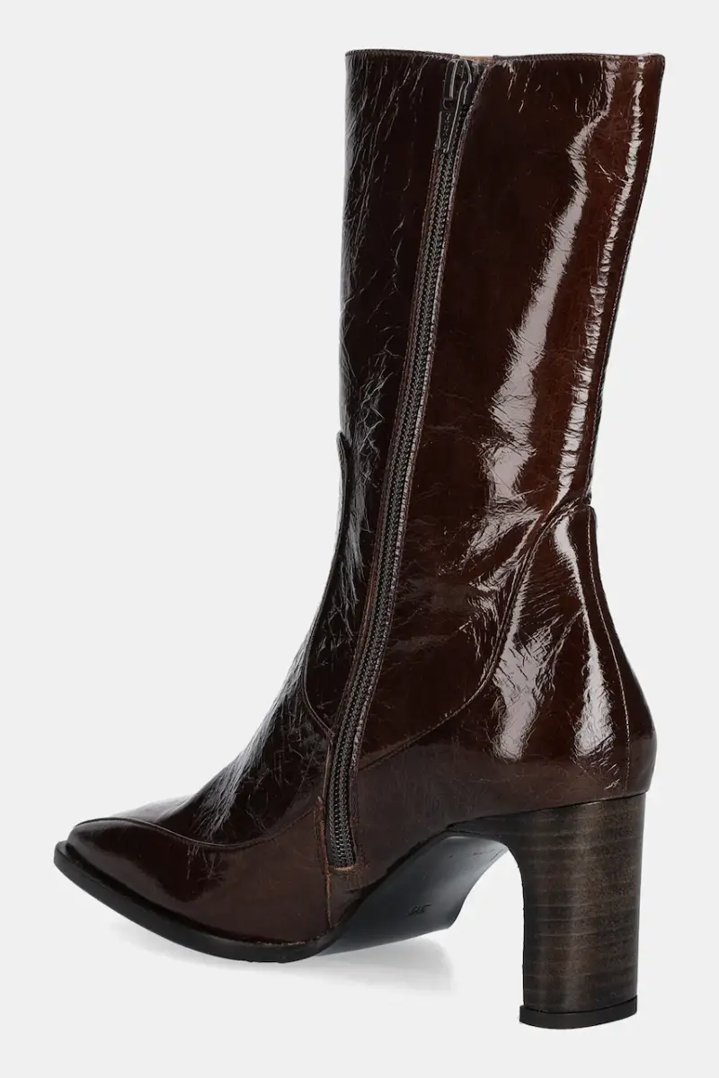 stivaletti alla caviglia in pelle donna colore marrone A9380 265 miniatura 3