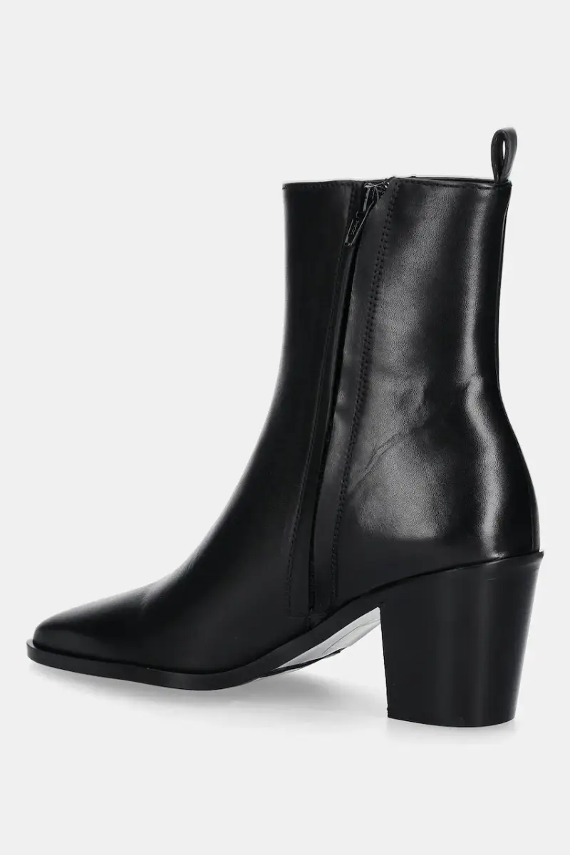 stivaletti alla caviglia in pelle donna colore nero A9270 80 miniatura 3