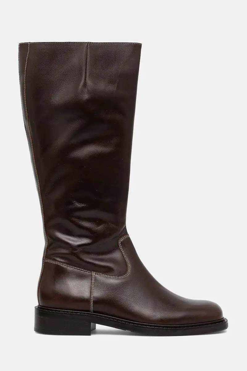 stivali in pelle donna colore marrone A9136 885 miniatura 2