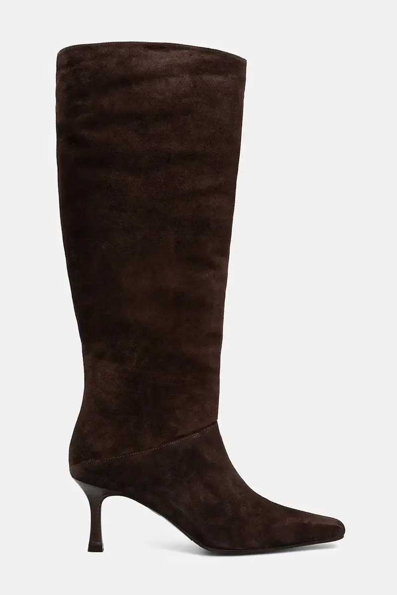 stivali in pelle scamosciata donna colore marrone A9371 556 miniatura 2