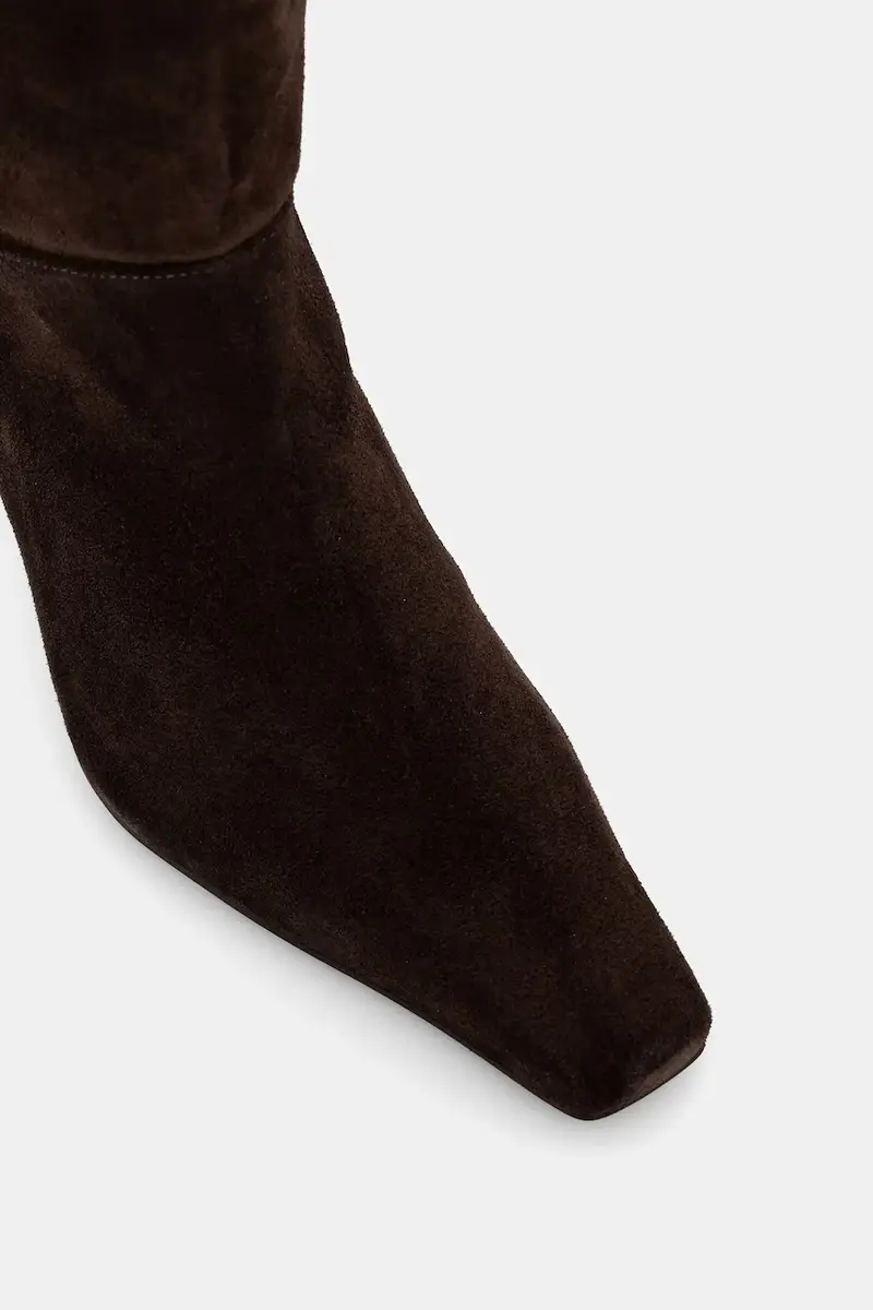 stivali in pelle scamosciata donna colore marrone A9371 556 miniatura 4