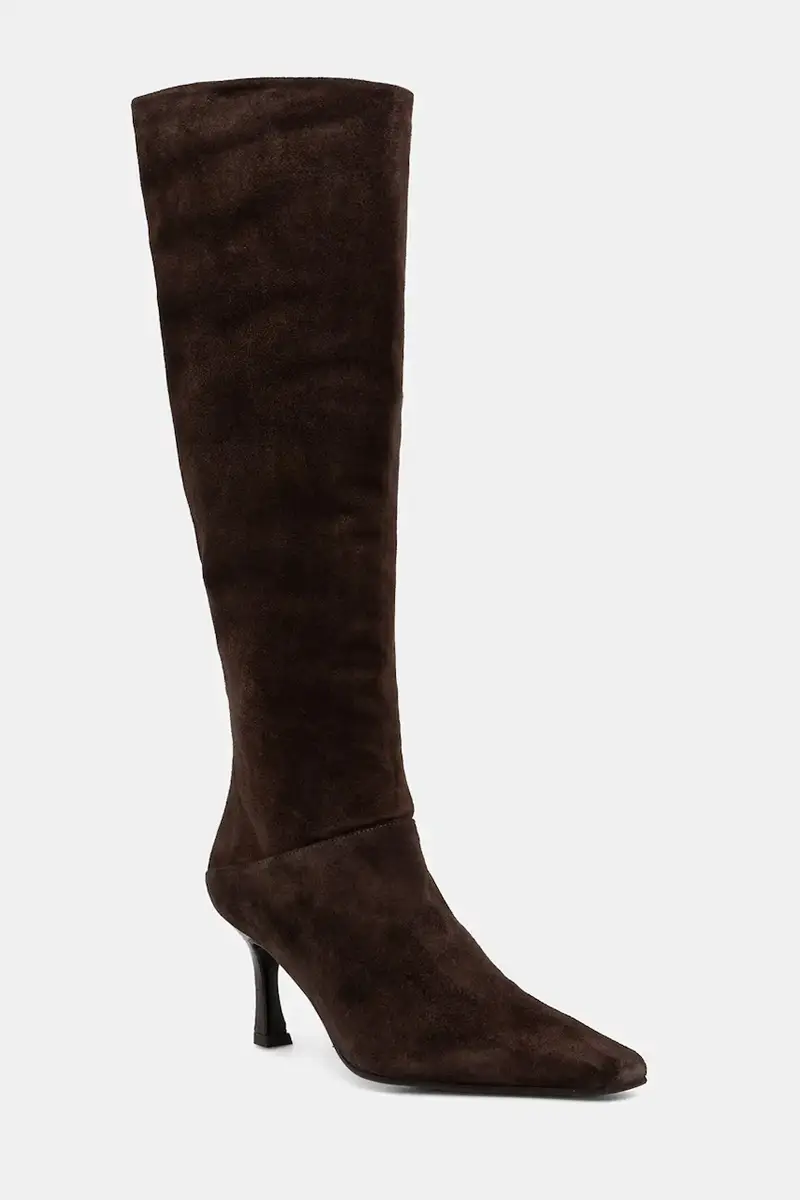 stivali in pelle scamosciata donna colore marrone A9371 556