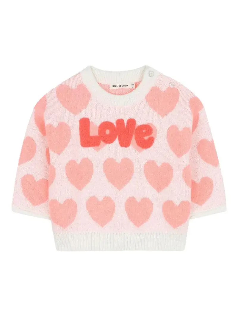 Billie Blush Kids Completo Bambino con Maglia e Pantaloni Avorio miniatura 2