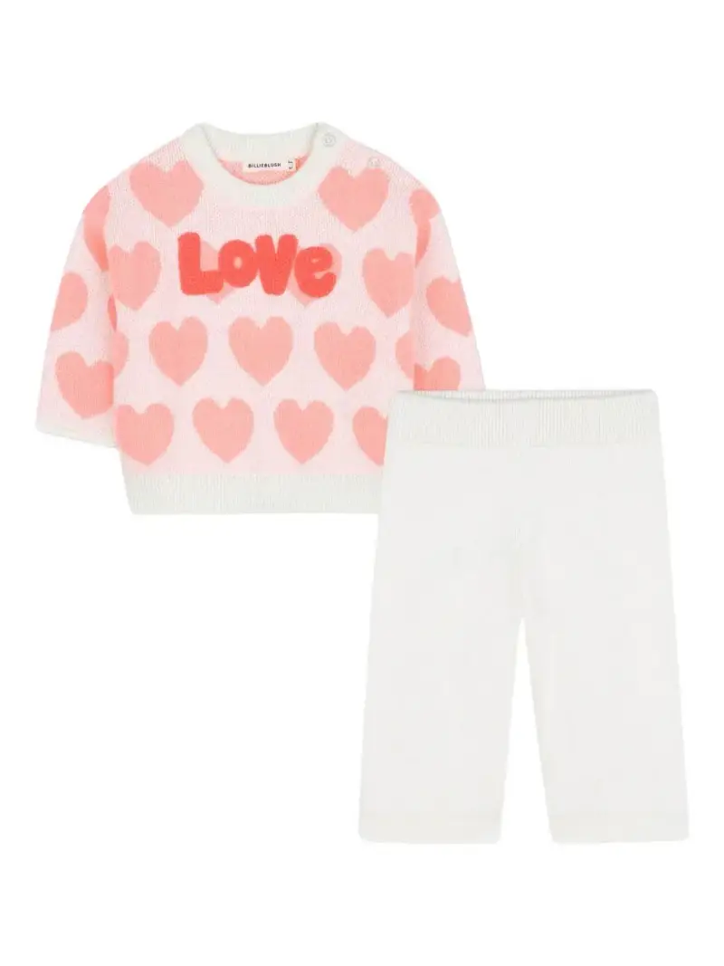 Billie Blush Kids Completo Bambino con Maglia e Pantaloni Avorio