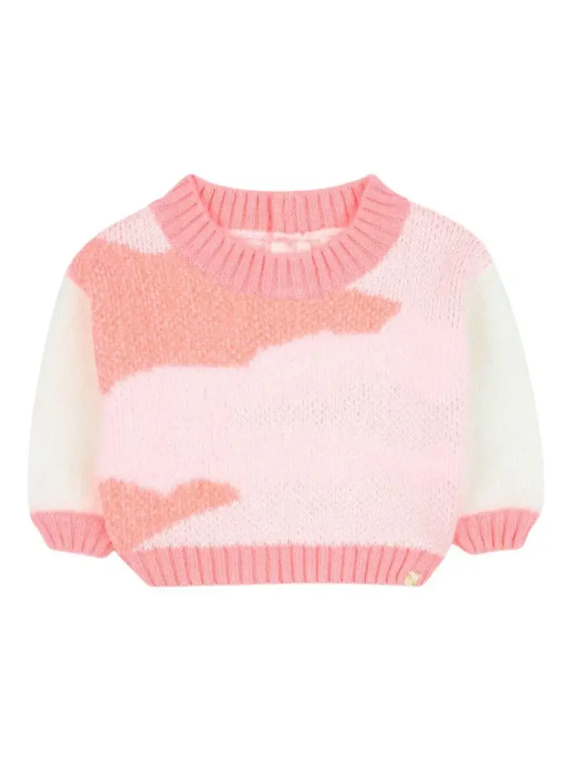 Billie Blush Kids Maglione ecru e rosa per bambino