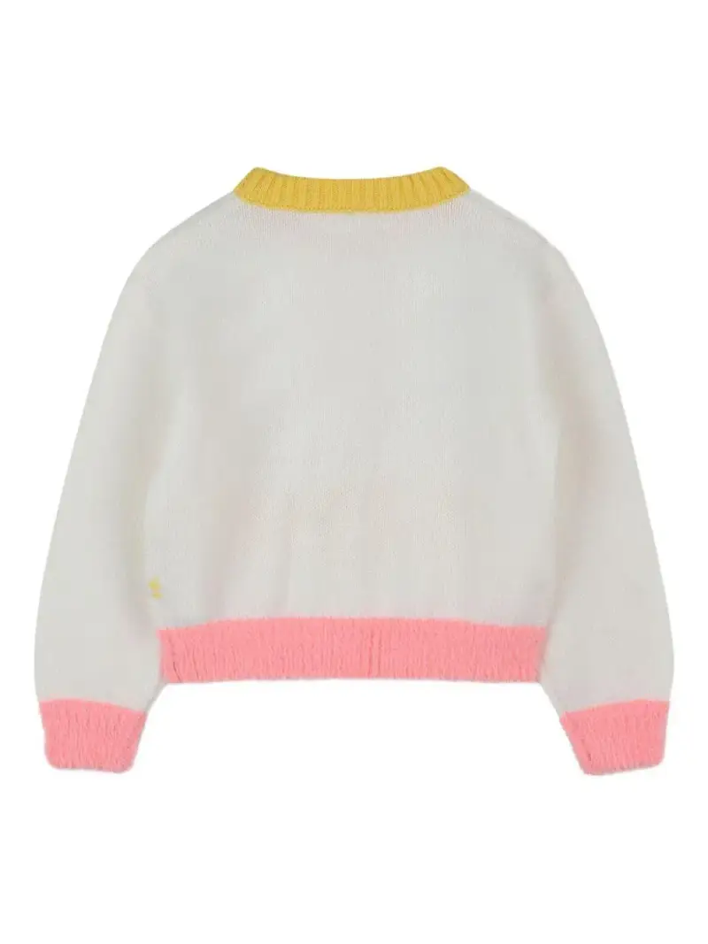 Billie Blush Kids Maglione Avorio con Scritta Colorata per Bambino miniatura 2
