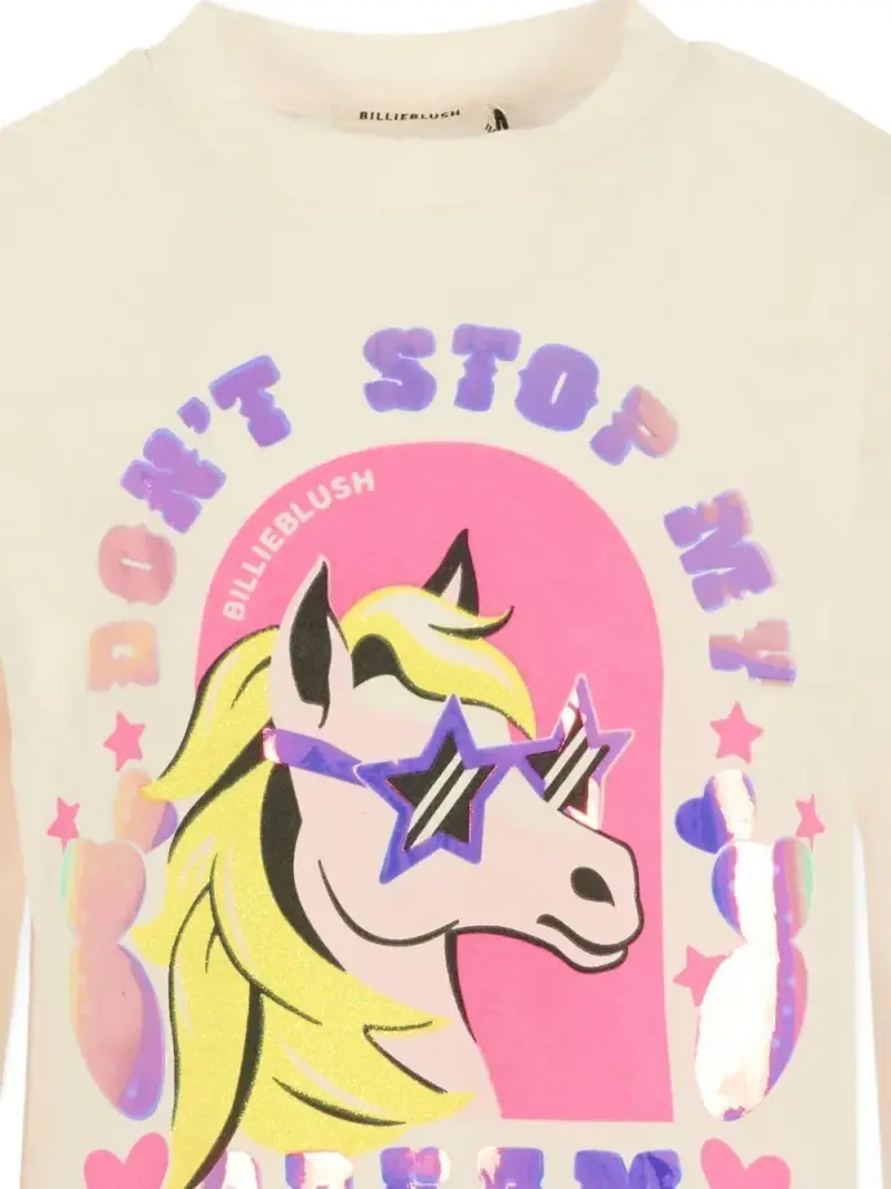 Billie Blush Kids Maglia Avorio con Stampa Unicorn miniatura 3