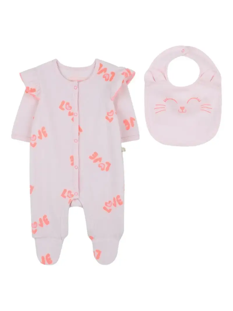 Billie Blush Kids Tutina Bambino Rosa Pallido con Bavaglino