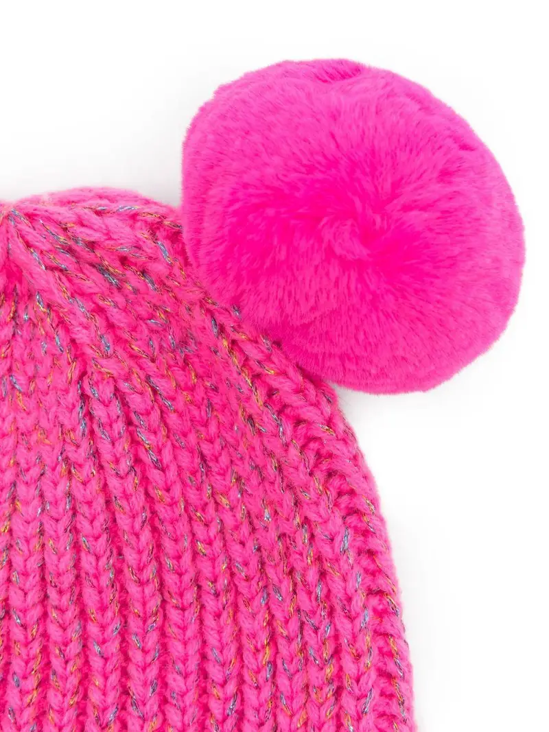 Billie Blush Kids Cappello Bambino Rosa con Pompon miniatura 2