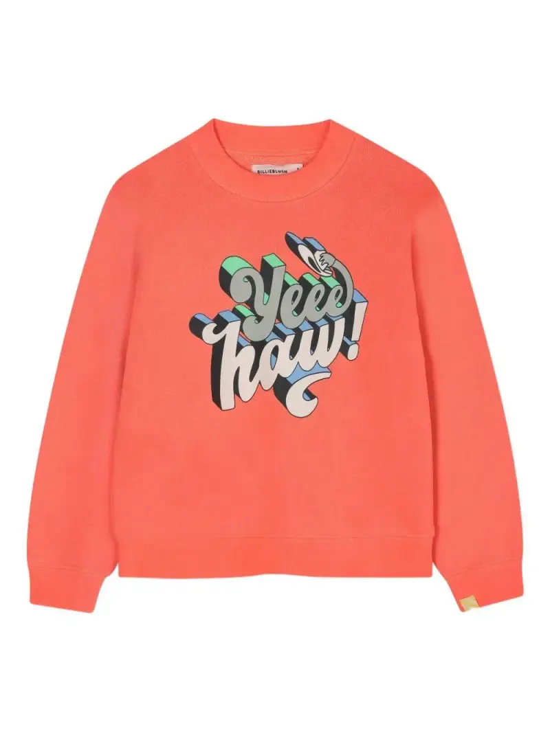 Billie Blush Kids Felpa Arancio con Stampa per Bambino