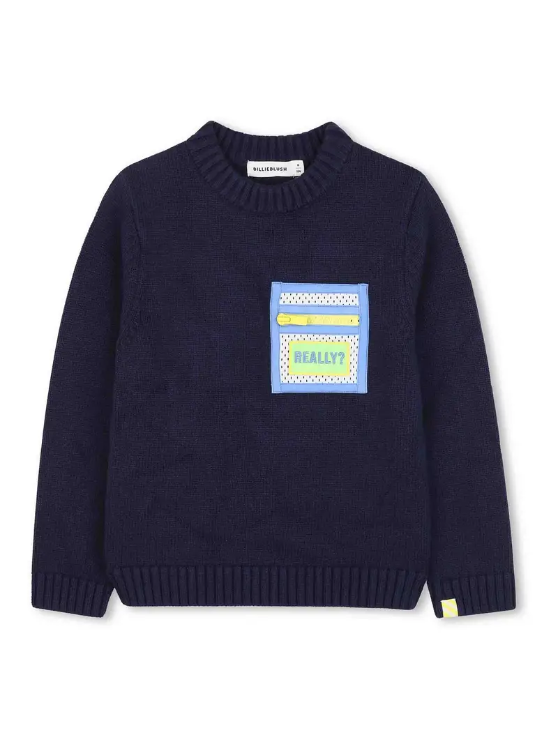 Maglione Con Taschino Blu