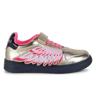 per ragazza U20580 Sneakers basse in pelle oro (32), Basso, Stringhe, Velcro, Casual, moda per bambini