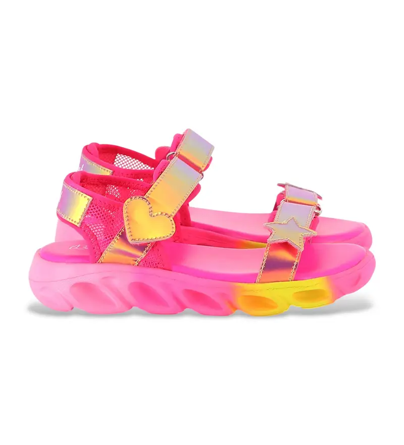 per ragazza. U20694 Sandali con chiusura in velcro rosa (25), Basso, Casual, moda per bambini