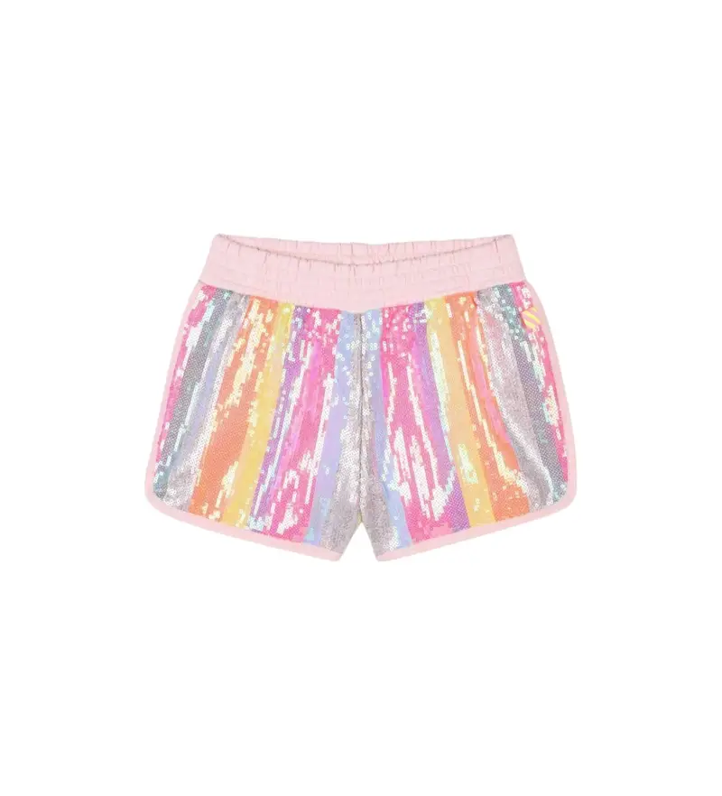 per ragazza U21067 Shorts rosa con paillettes (10años= 138cm), Casual, Cotone, moda per bambini