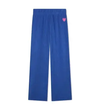 per ragazza U21243 Pantaloni da jogging con cuore blu (10años= 138cm), Casual, Sintetico, moda per bambini