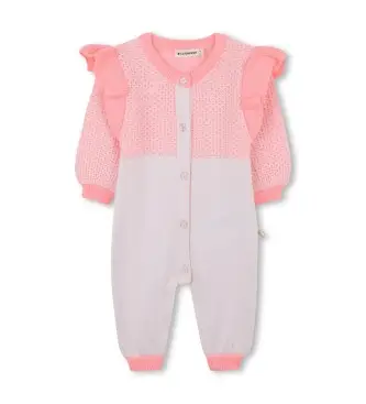 per ragazza U21445 Scimmietta rosa (3meses= 60cm), Bianco, Casual, Poliestere, Manica lunga, moda per bambini