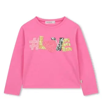 per ragazza U21606 Maglietta rosa vivace (4años= 102cm), Casual, Cotone, Manica lunga, moda per bambini