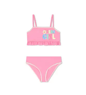 per ragazza U22157 Bikini rosa con volant (3años= 94cm), Beachwear, Poliestere, Poliamide, moda per bambini
