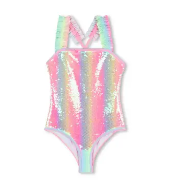 per ragazza U22200 Costume da bagno con paillettes multicolore (4años= 102cm), Beachwear, Poliestere, moda per bambini