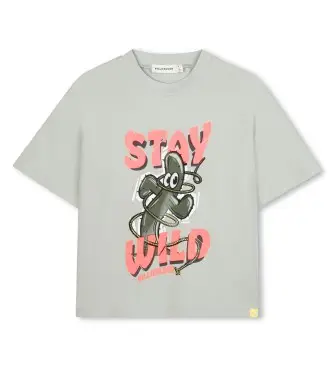 unisex per bambino U21186 Maglietta grigia Stay Wild (4años= 102cm), Casual, Grigio, Cotone, Manica corta, moda per bambini Pelle