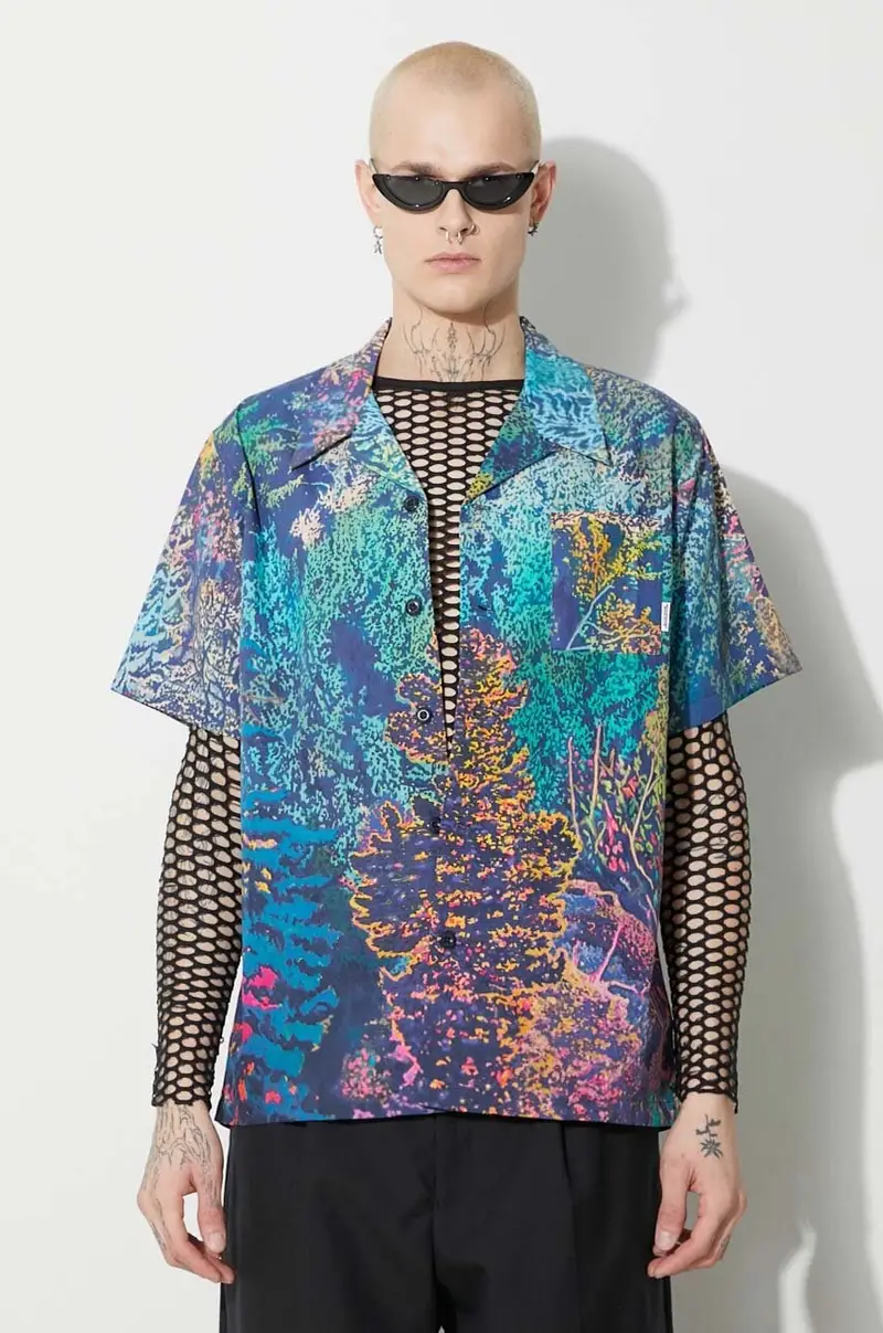 camicia in cotone Willderness uomo B23425 Multicolore