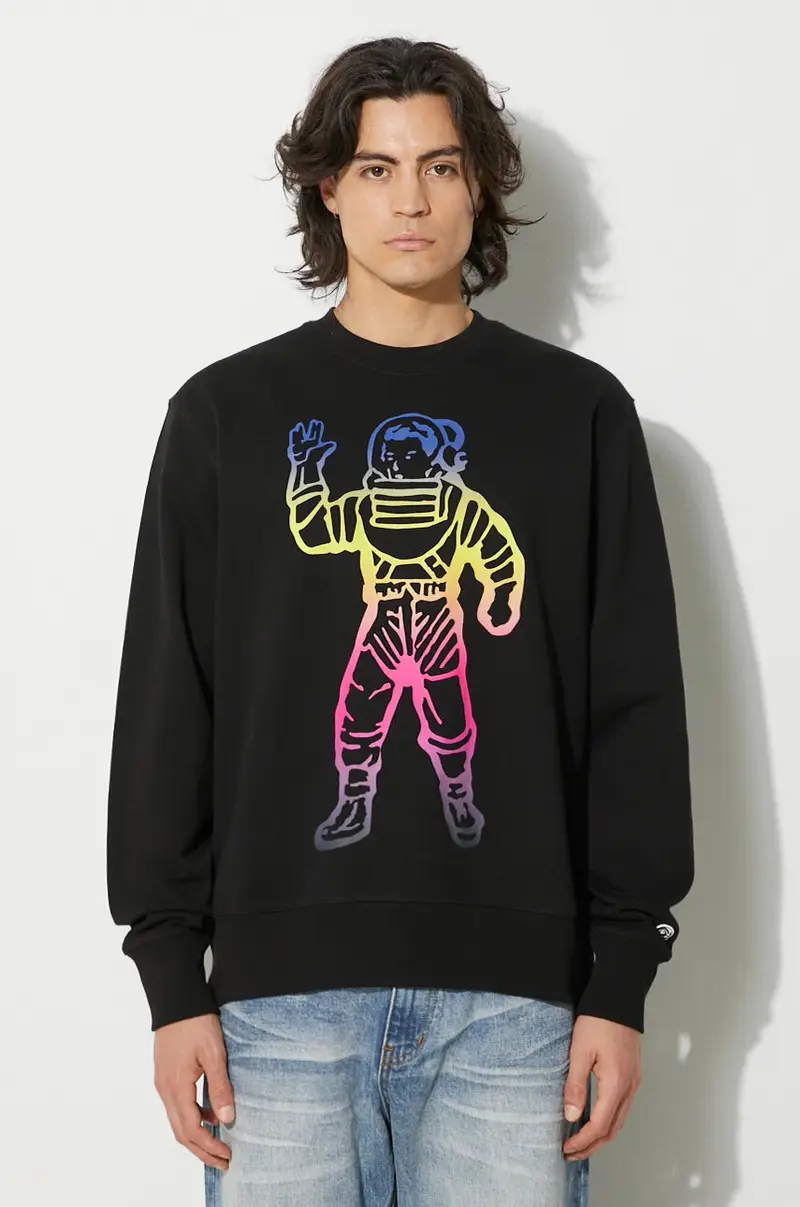felpa in cotone Standing Astro Crewneck uomo colore nero B24228