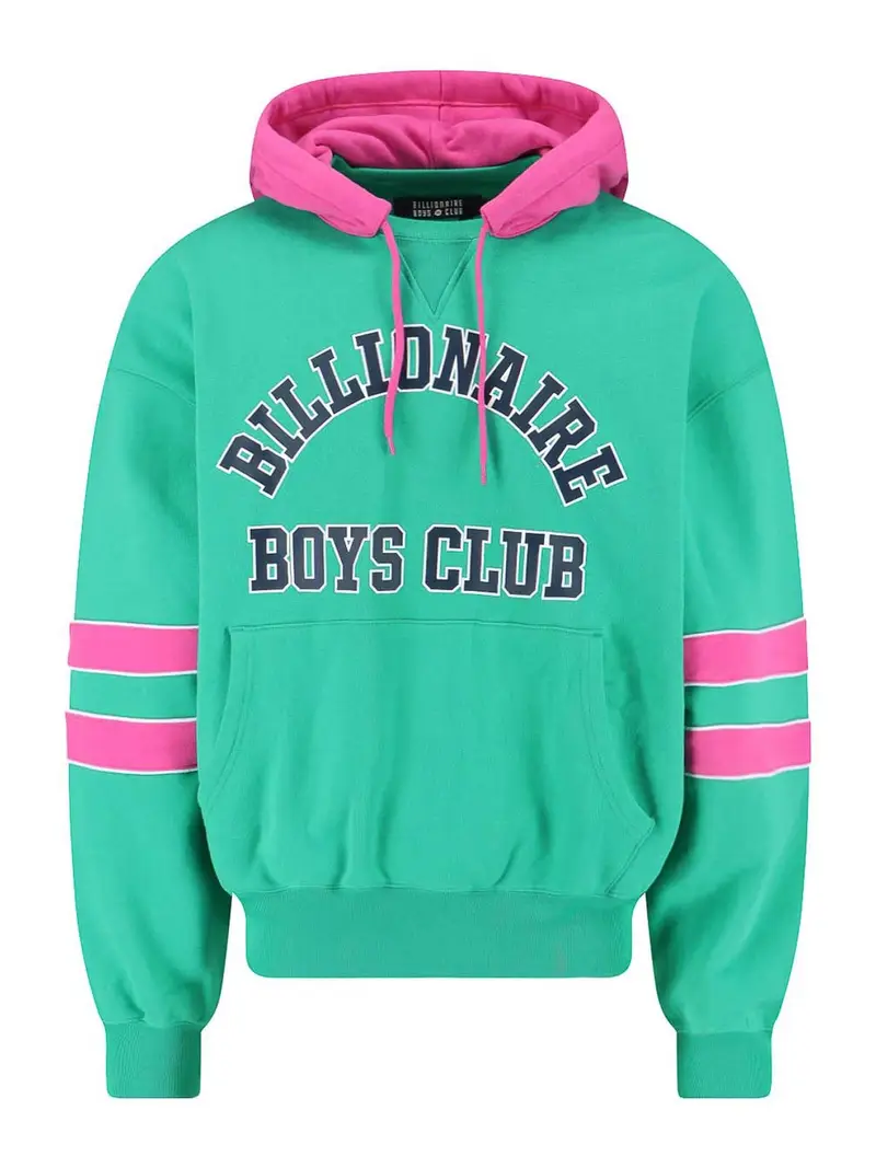 Felpa Cappuccio Logo Verde