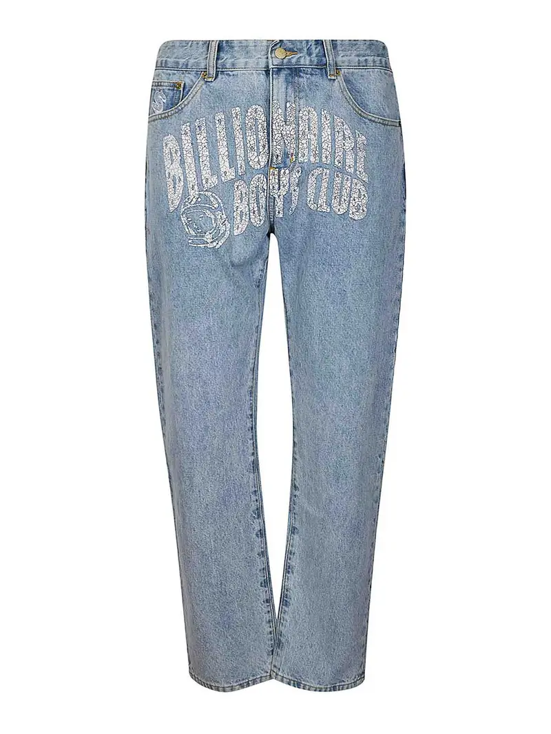 Pantaloni in denim con logo ad arco Blu