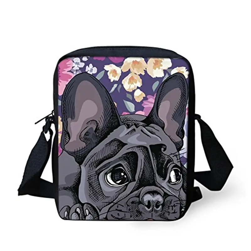 Binienty Borse a tracolla per bambini piccole borse a tracolla per escursioni scolastiche da viaggio, Black Boston