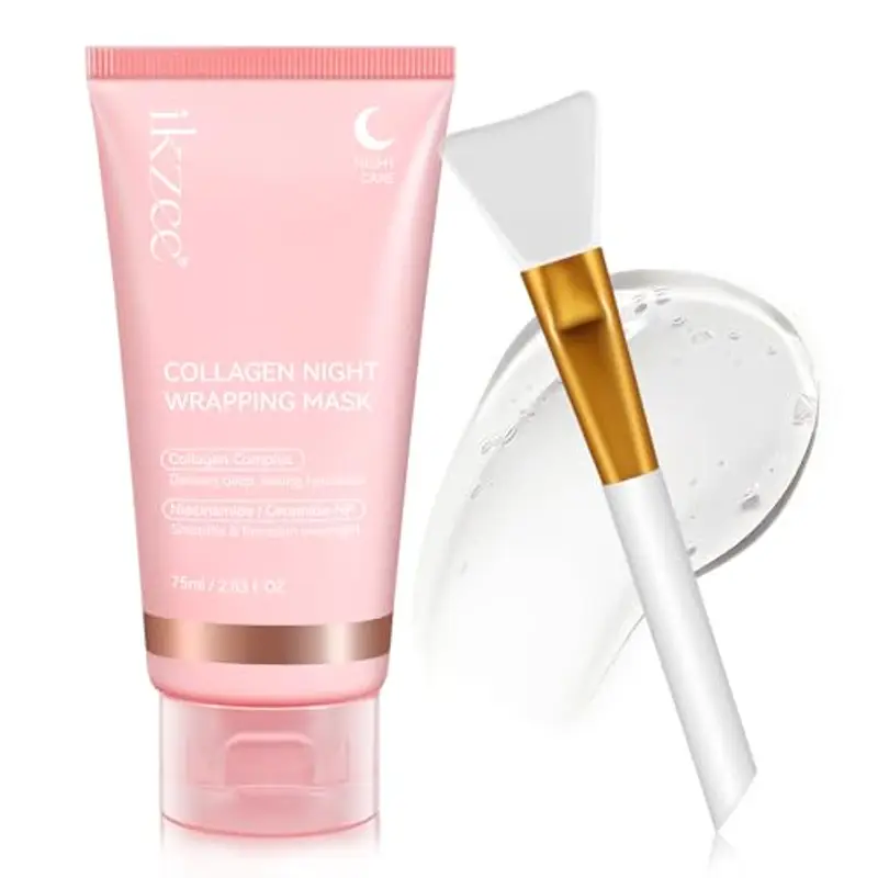 Bio-Collagen Real Deep Mask Confezione,Collagen Night Wrapping Mask, Maschera Viso Peel off con Impacco Notturno al