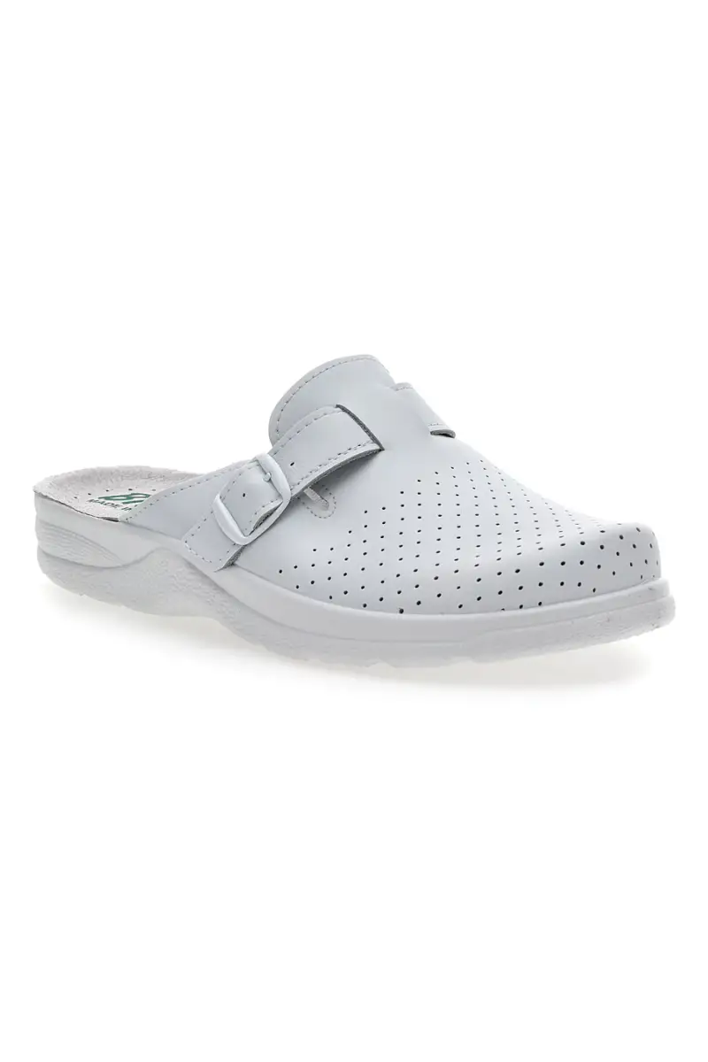 Bio Up Ciabatte Bianche Uomo in Pelle con Suola Antiscivolo miniatura 2