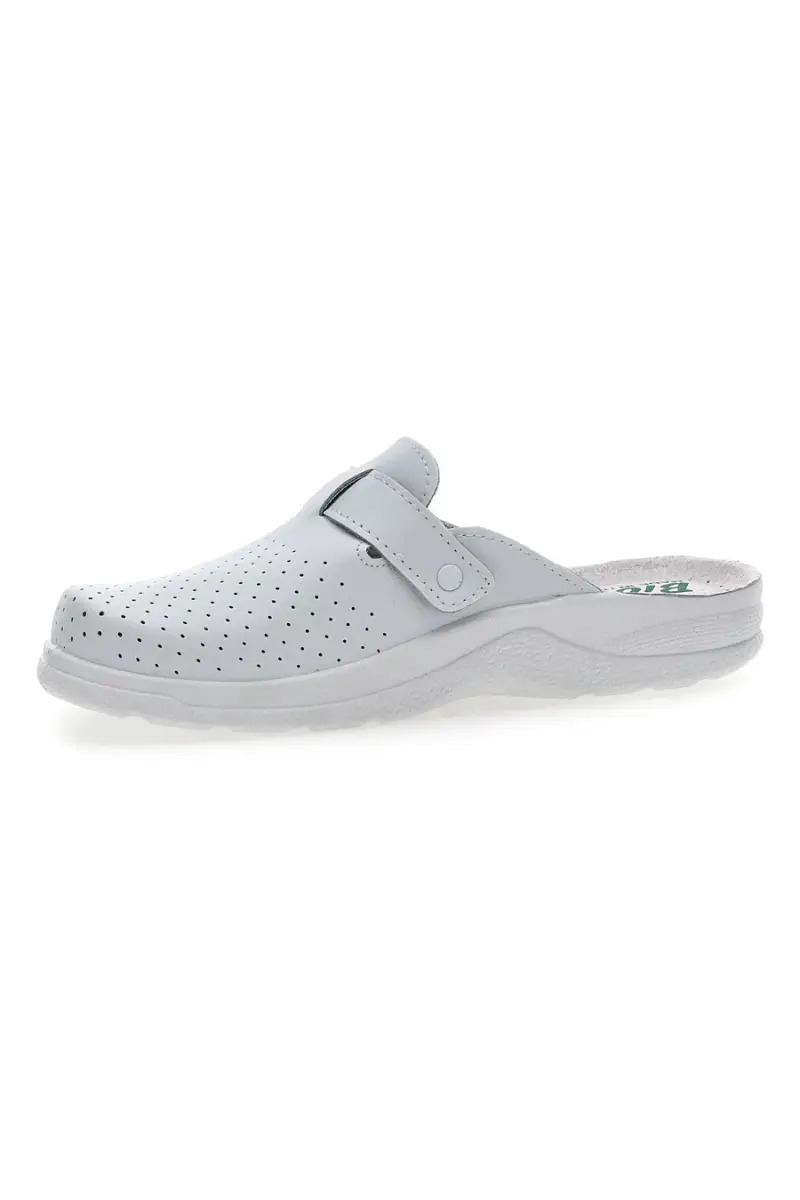 Bio Up Ciabatte Bianche Uomo in Pelle con Suola Antiscivolo miniatura 3