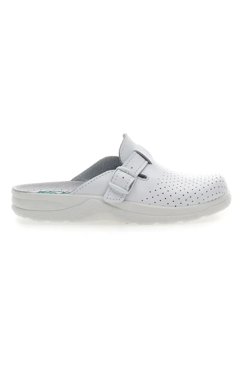 Ciabatte Bianche in Vera Pelle Bio Up 629 [BIANCO]