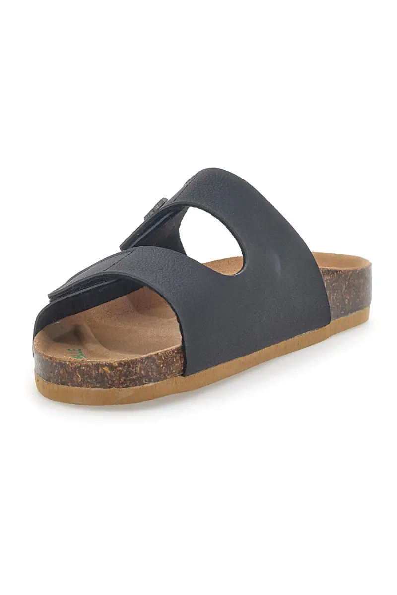 Ciabatte Nere con Soletta in Vera Pelle Bio Up 1913 [NERO] miniatura 3