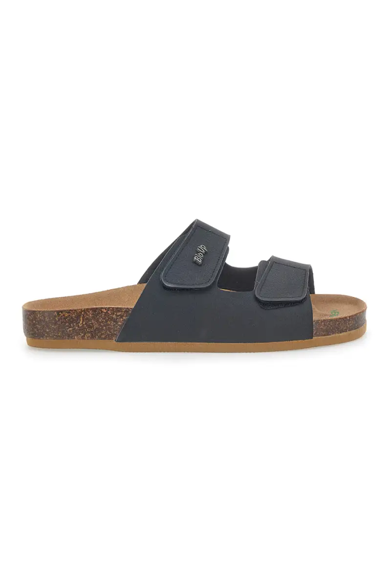 Ciabatte Nere con Soletta in Vera Pelle Bio Up 1913 [NERO]