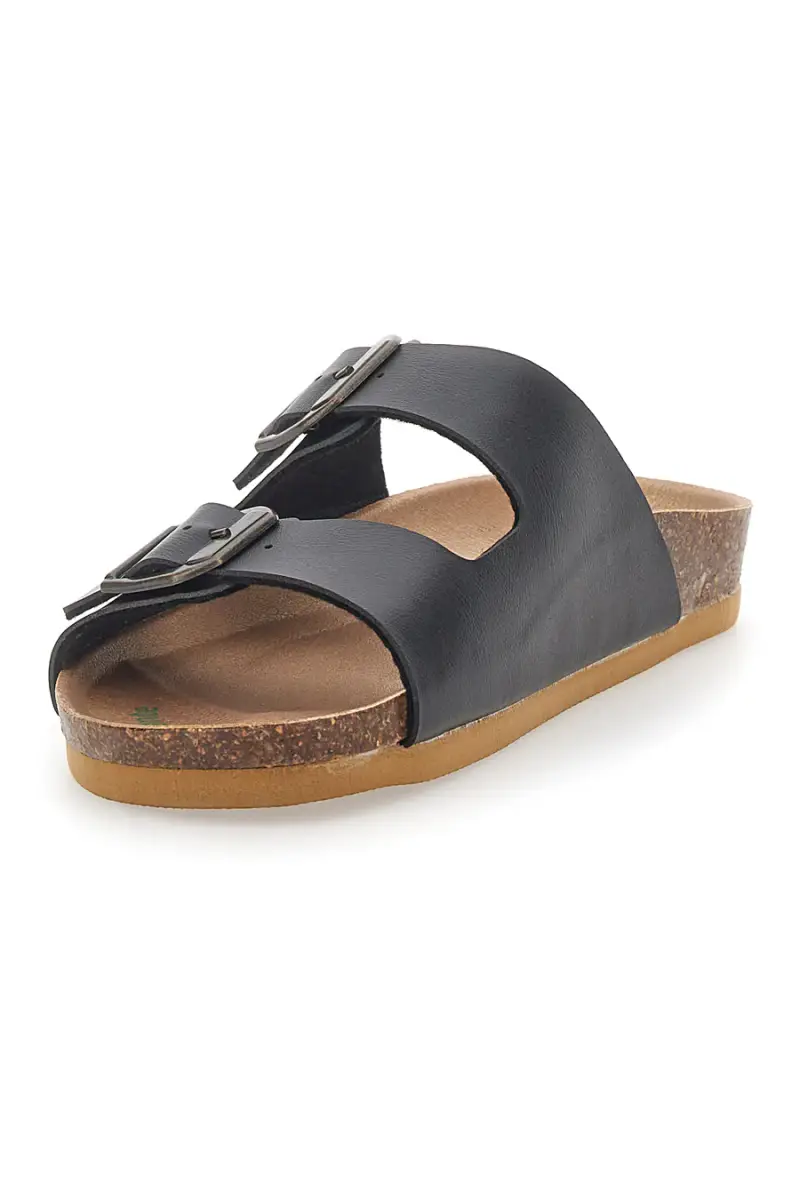 Ciabatte Nere Made In Italy Con Cinturini Regolabili Bio Up 25403 [NERO] miniatura 3