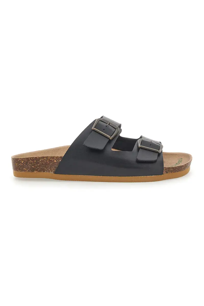 Ciabatte Nere Made In Italy Con Cinturini Regolabili Bio Up 25403 [NERO]