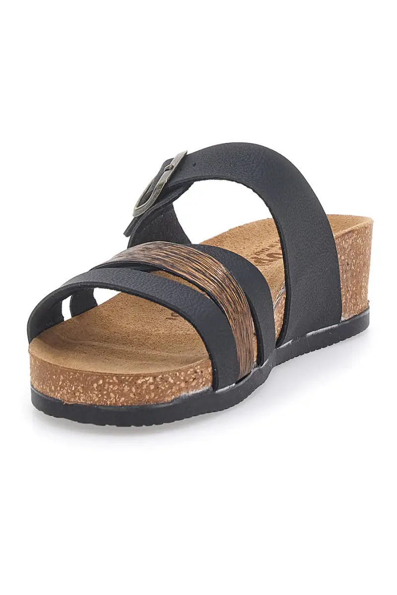 Ciabatte neri con doppia fascia e plantare anatomico Bio Up 308 [NERO] miniatura 3