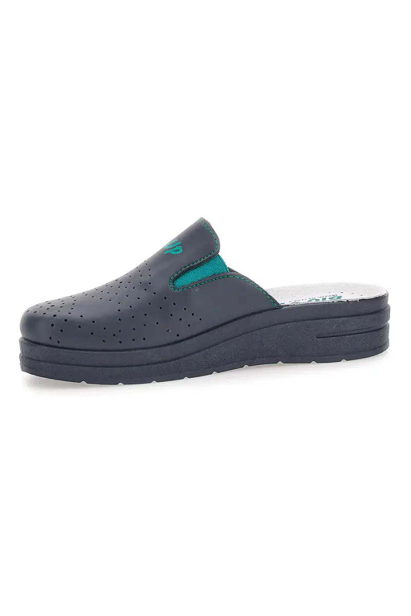 Ciabatte professionali blu traforate con sottopiede in vera pelle Bio up 729 [BLUE] miniatura 4