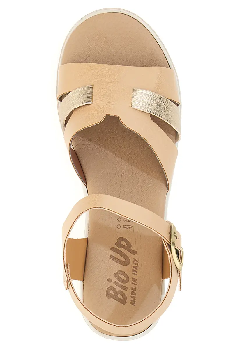 Sandali beige con cinturino e zeppa leggera Bio Up 405 [BEIGE] miniatura 3